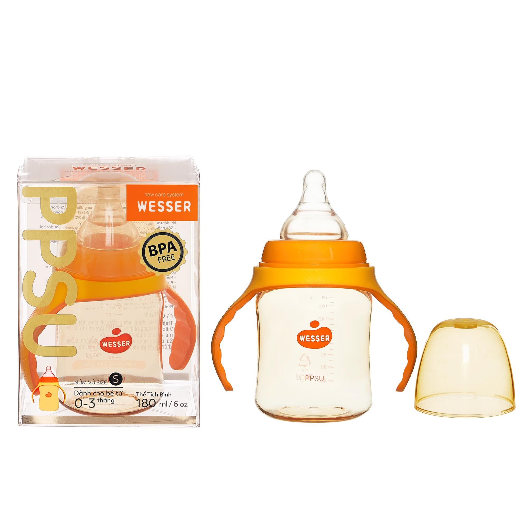 [HCM]Bình Sữa Wesser PPSU đủ size (Cổ Hẹp) 60ml - 140ml - 250ml và (Cổ Rộng) 180ml - 260ml