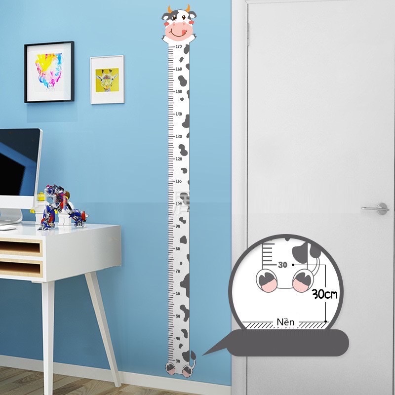 Thước Đo Chiều Cao Dán Tường Cho bé hình các con vật cực dễ thương