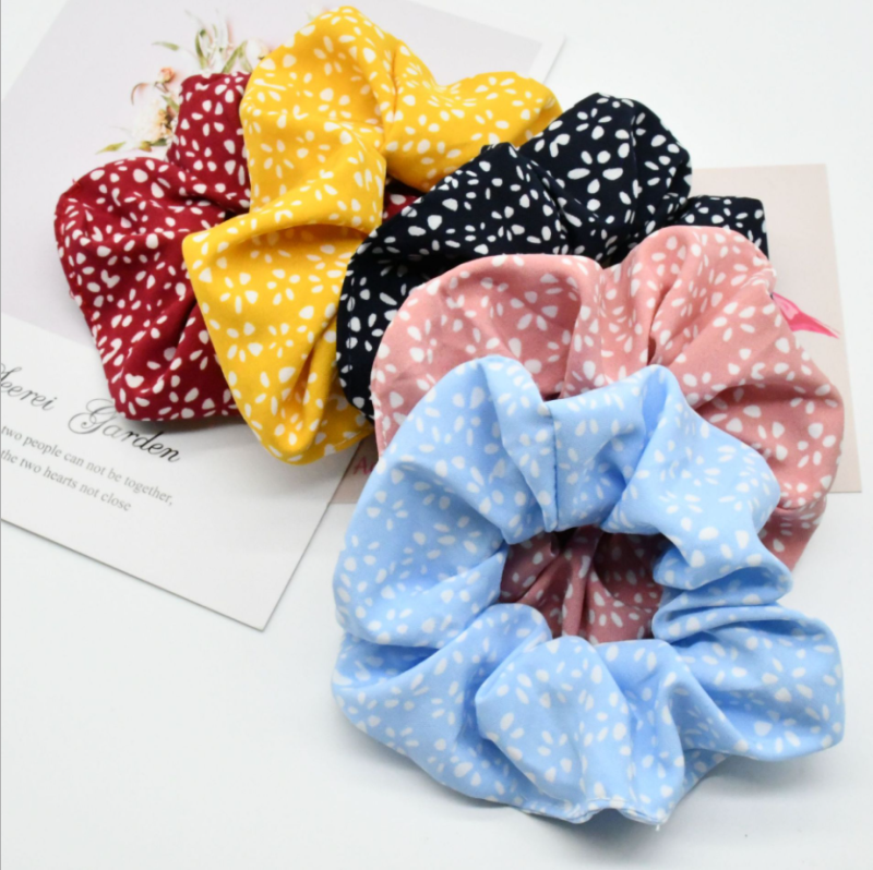 Scrunchies/Dây buộc tóc vải Hoa nhí cao cấp