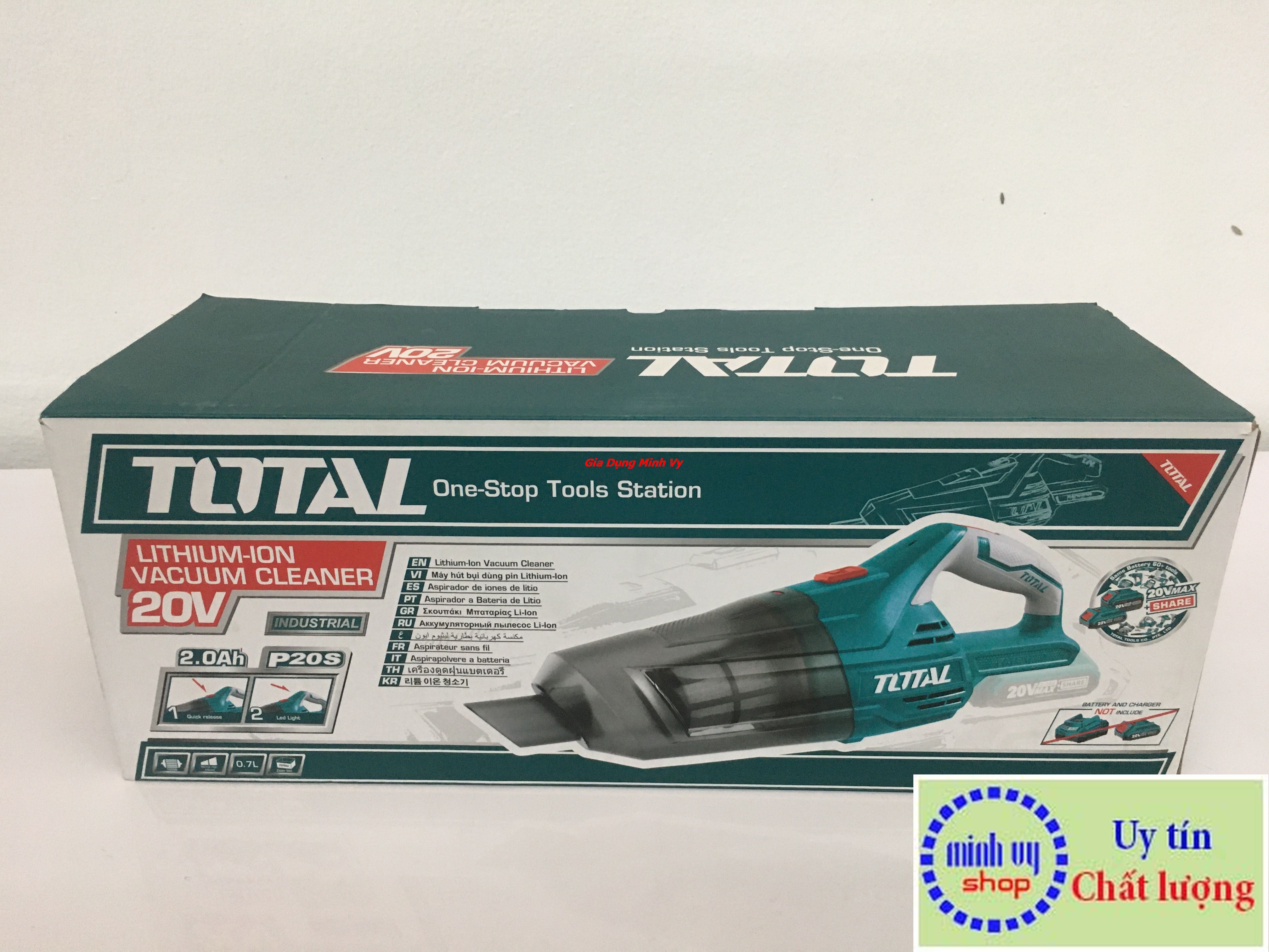 Máy hút bụi dùng pin Lithium 20V TOTAL TVLI2001 (KHÔNG KÈM PIN VÀ SẠC)