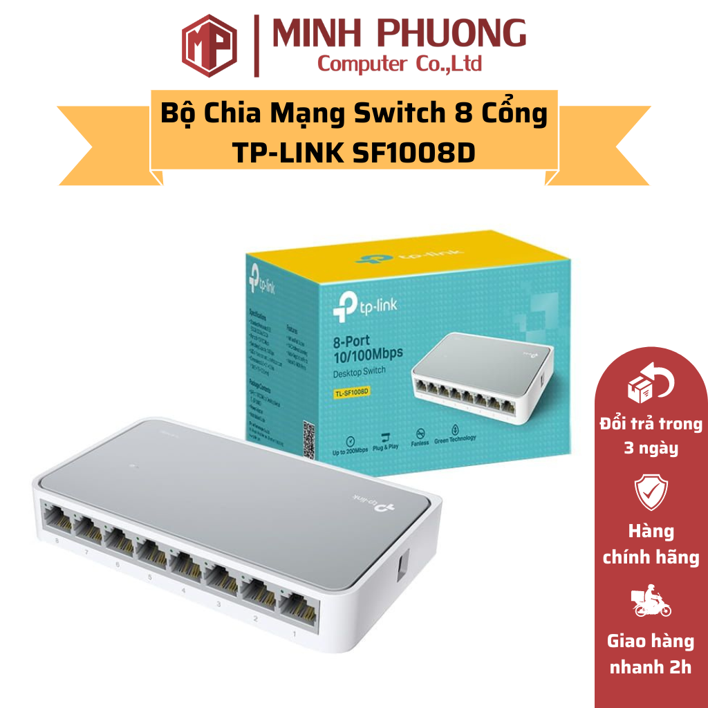 Bộ Chia Mạng Switch 8 Cổng TP-LINK SF1008D 10/100Mbps