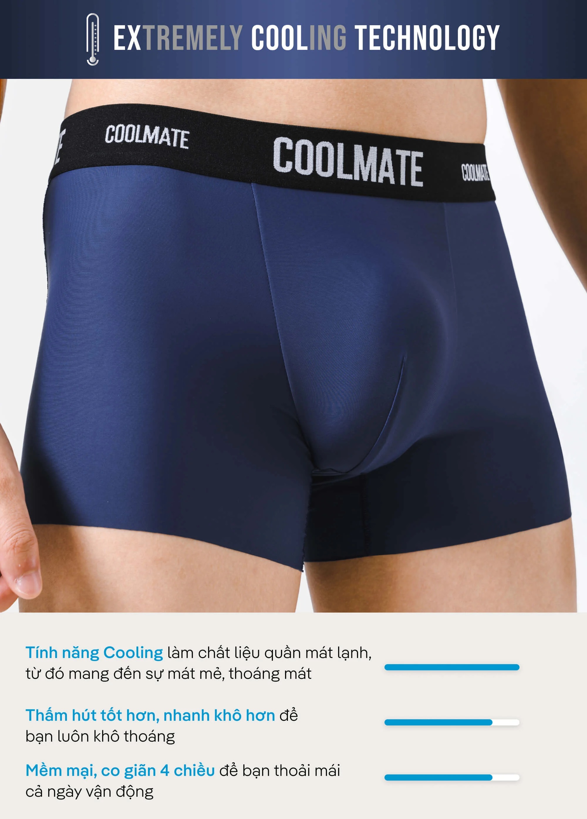 Combo 2 quần lót nam Trunk Excool Clean Cut - Coolmate [KHÔNG ĐỔI TRẢ]