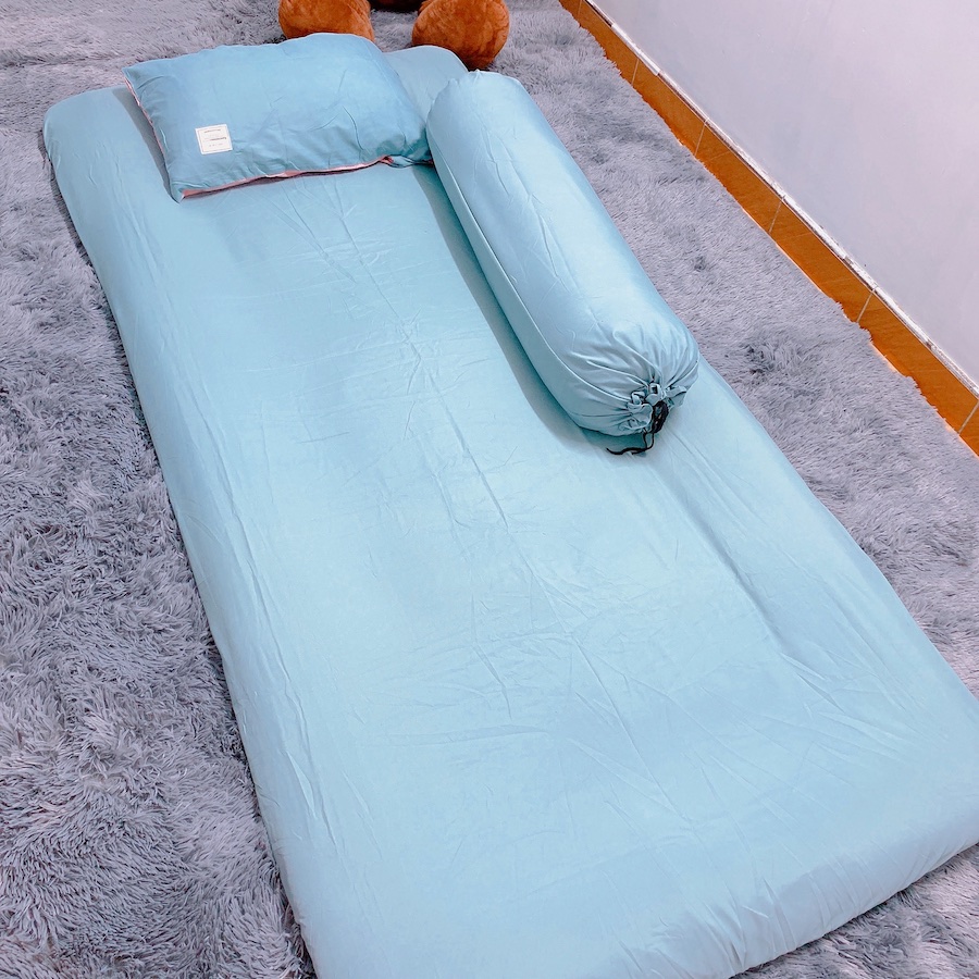 Combo Topper nệm bông xuất Nhật kèm Ga nệm và 2 vỏ gối 1m4x2m