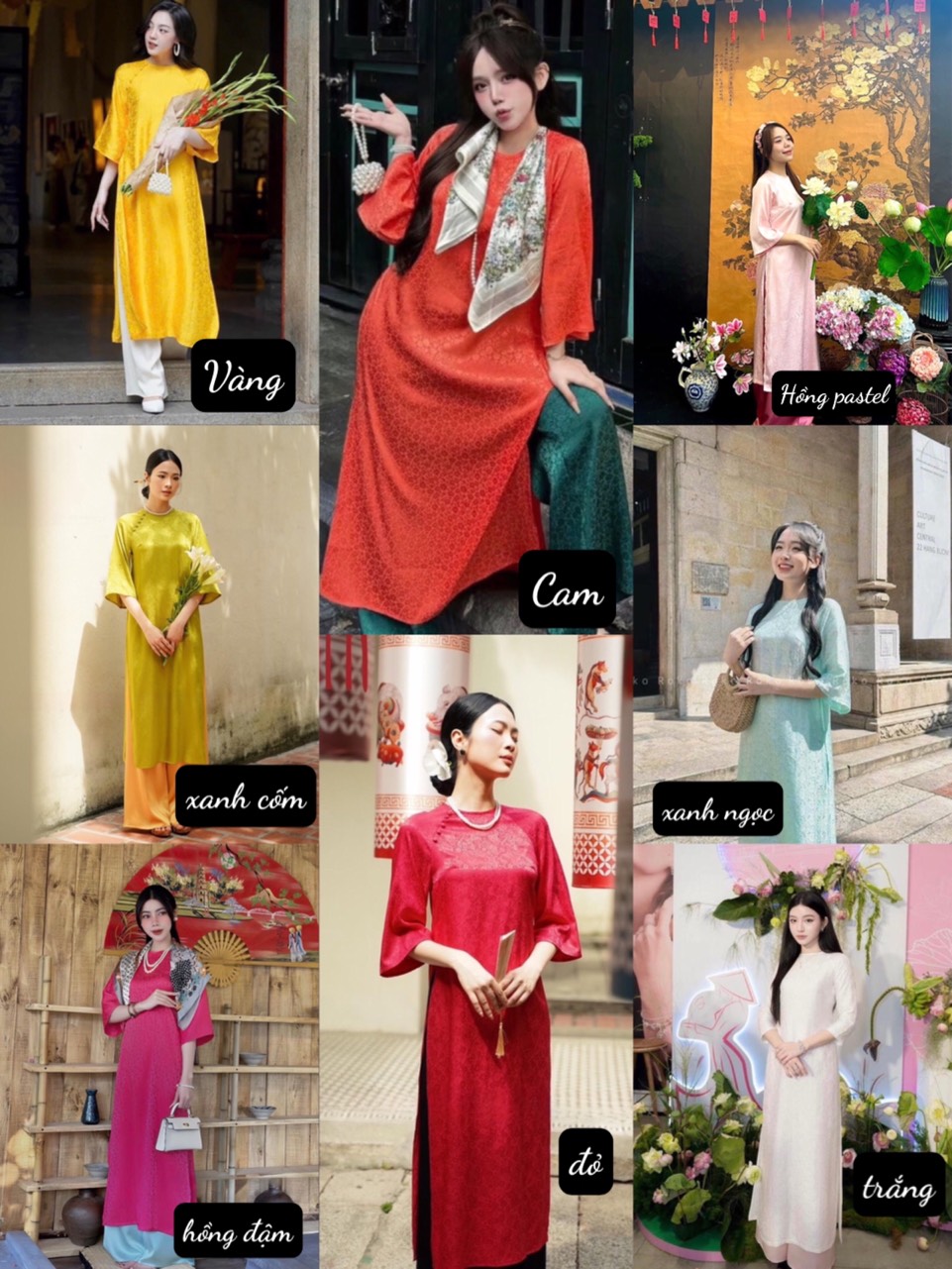 áo dài cách tân gấm hoa suông dáng dài