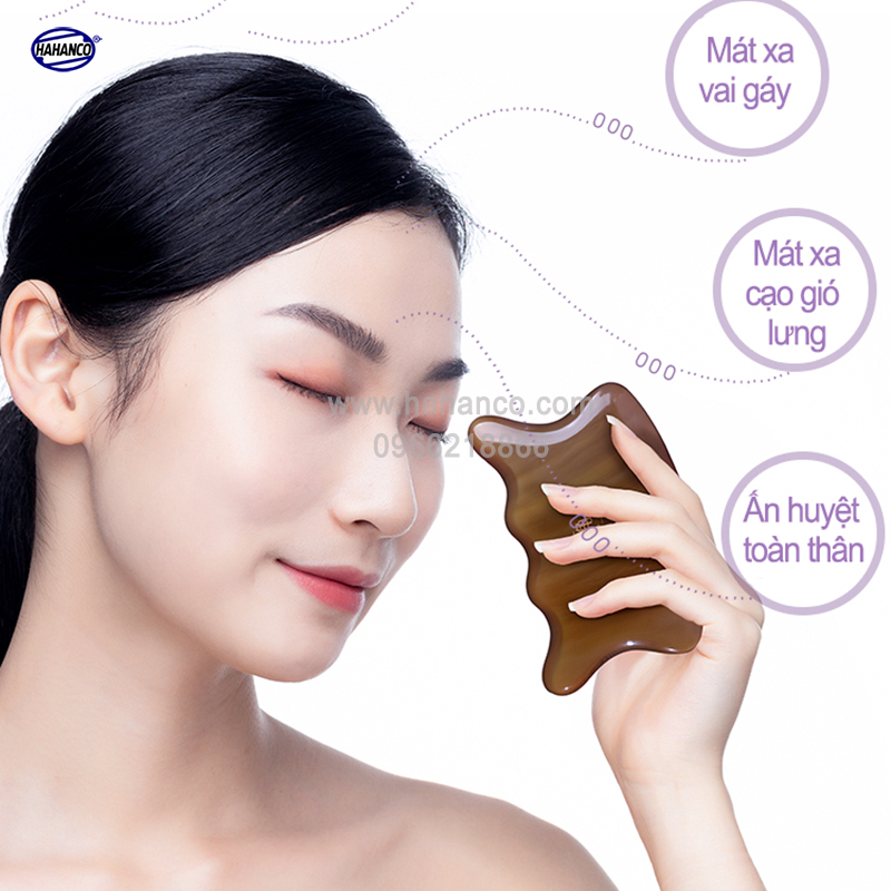 Dụng cụ cạo gió bằng sừng - Massage đa năng toàn thân, chăm sóc cơ thể làm đẹp da Hahanco