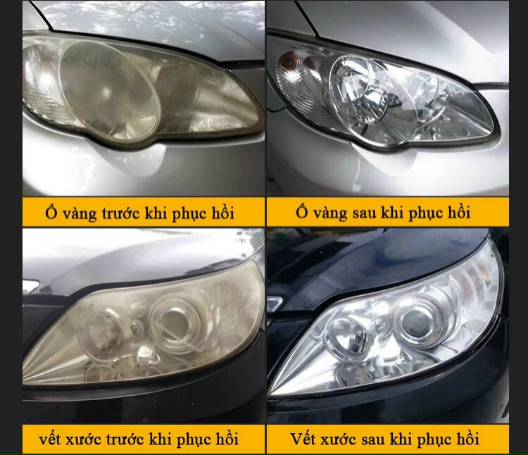 dung dịch đánh bóng. tẩy rửa cụm đèn pha oto