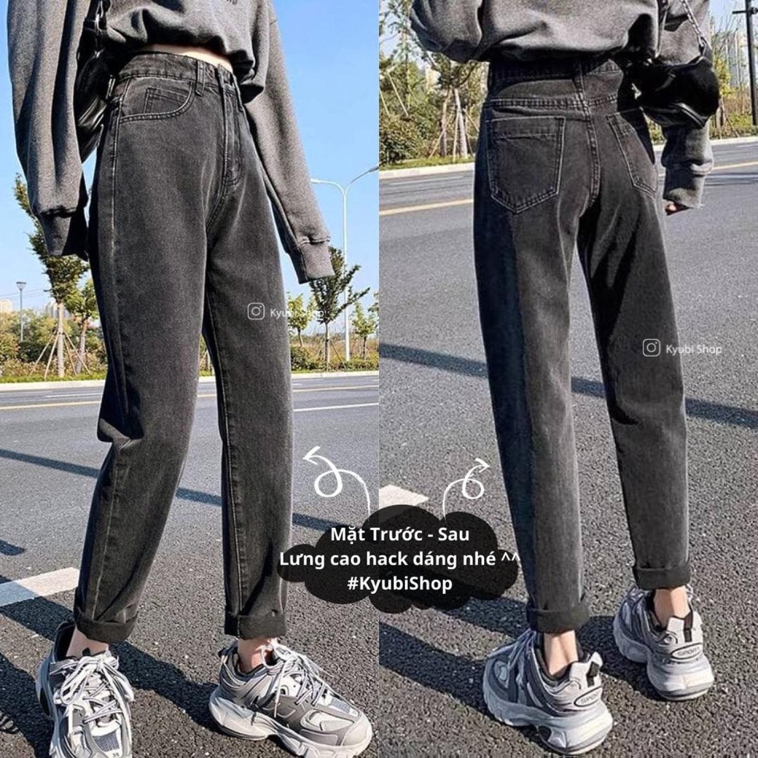 Quần jean baggy nữ ulzzangi Basic Simple