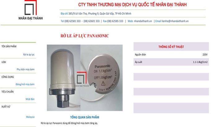 Rờ le áp lực Panasonic