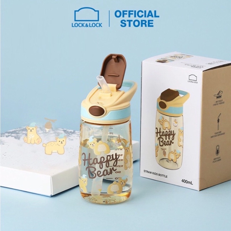 Bình nước trẻ em có ống hút 400ml Lock&Lock