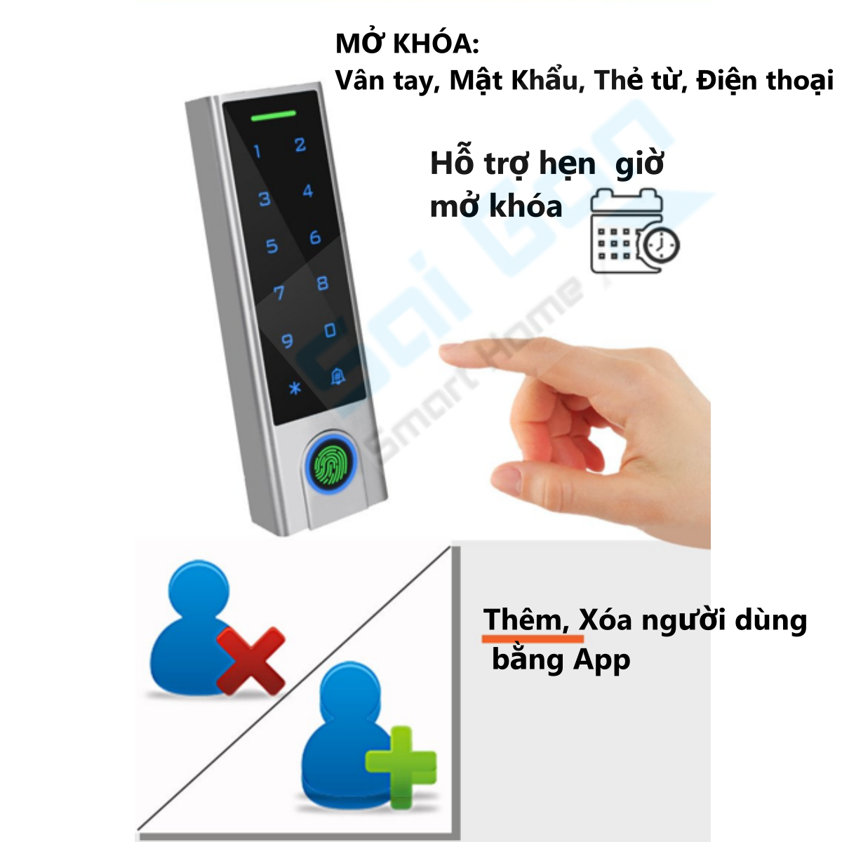 Đầu Đọc Vân Tay Quản Lý Qua App TT Lock Kết Nối Bluetooth (Hệ thống kiểm soát ra/vào Access Control)