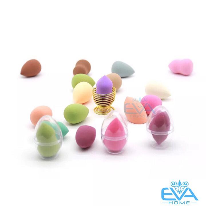 [HCM]Bông Mút Trang Điểm Hình Hồ Lô Kèm Hộp Đựng Hình Quả Trứng Vệ Sinh Đẹp Mắt