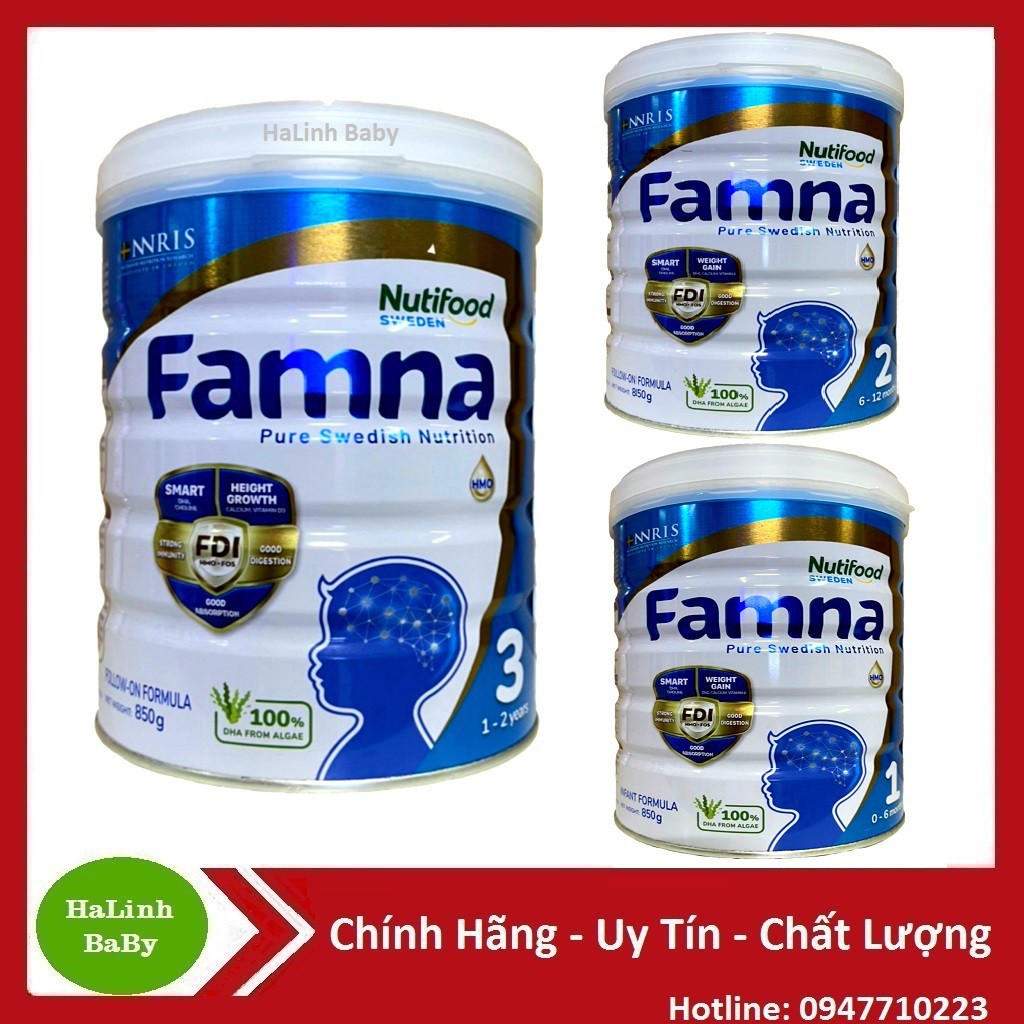 Date 2024 sữa bột famna số 1,2,3,4 850g.....: