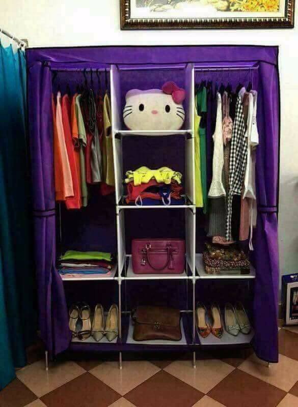 Tủ vải đựng quần áo 3 buồng 8 ngăn