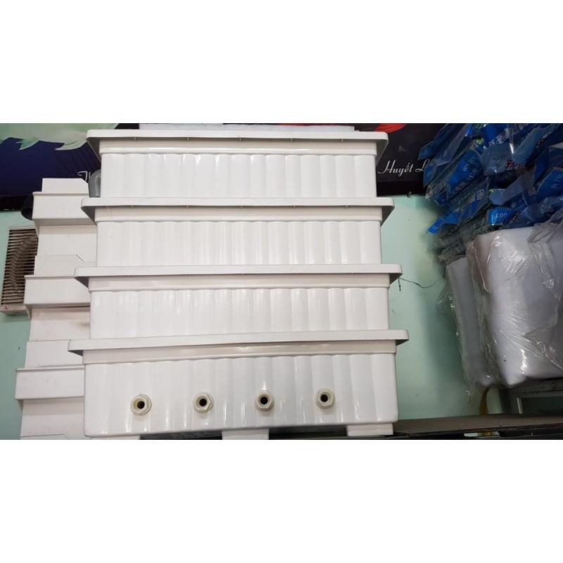 Bộ Lọc Baki hồ Koi 4 tầng kích thước dài 60cm rộng 22cm cao 80cm chưa bao gồm phụ kiện màu trắng