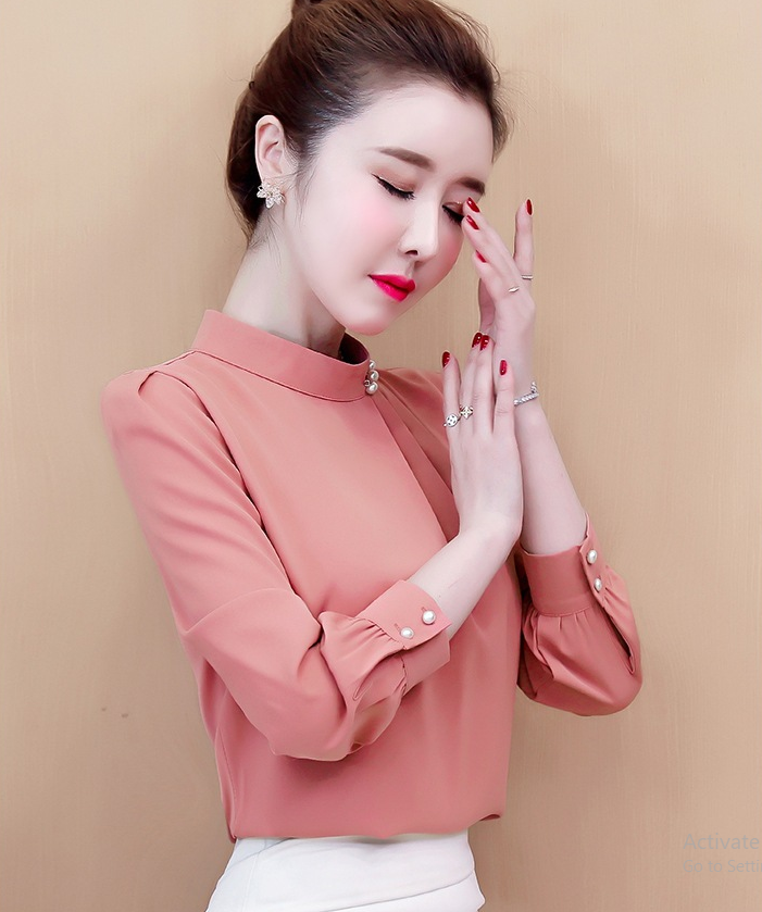 áo sơ mi nữ công sở tay dài ba ly phom dáng đẹp