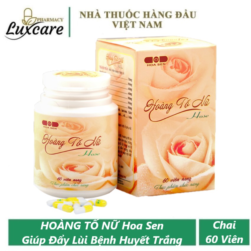 Viên Uống Hoàng Tố Nữ Hoa Sen - Giúp Kháng Khuẩn Điều Hòa Khí Huyết  Đẩy Lùi Bệnh Huyết Trắng (Chai 60 Viên) Luxcare