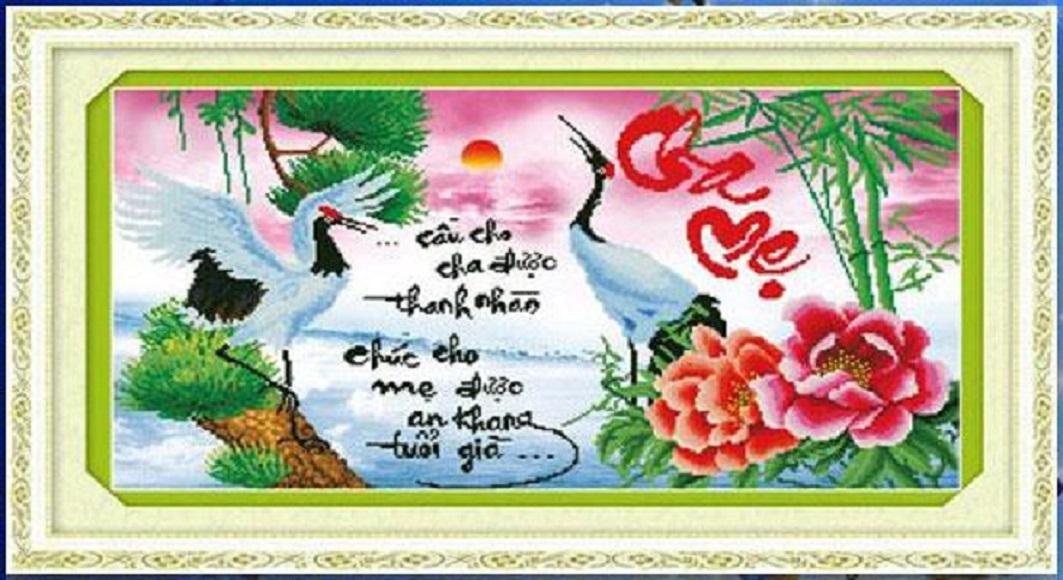 Tranh thêu chữ thập cha mẹ dlh-222805