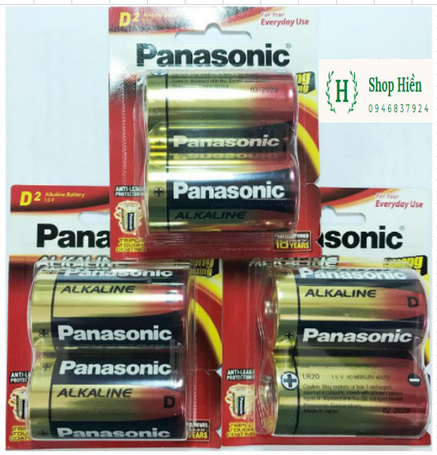 Combo 2 vỉ 4 viên Pin Đại D Panasonic Alkaline LR20T/2B