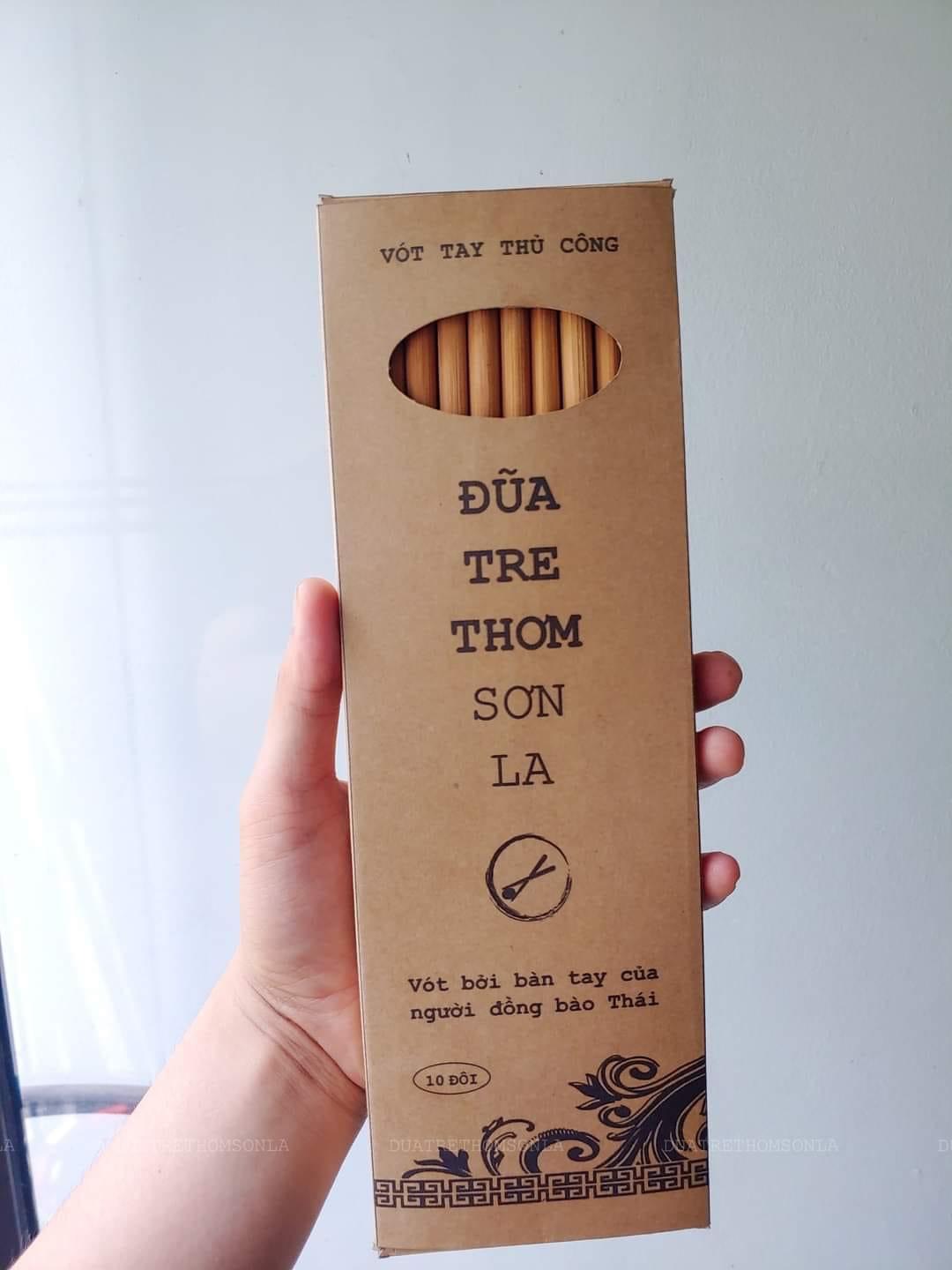 Đũa Tre Sơn La - Đũa Ăn 27cm (Hộp 10 đôi)