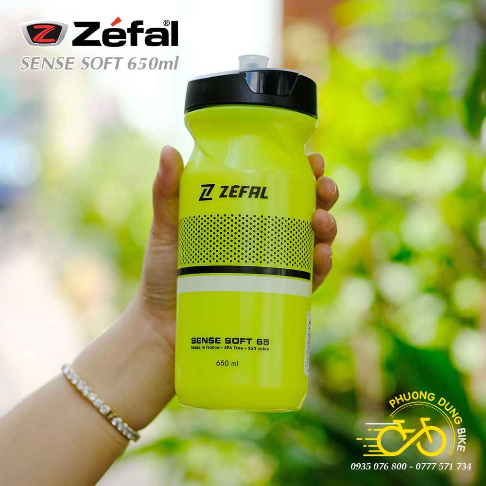 Bình Nước Xe Đạp ZEFAL SENSE SOFT 650ml – Nhựa Không BPA, Mềm, Uống Nhanh, Gắn Khung