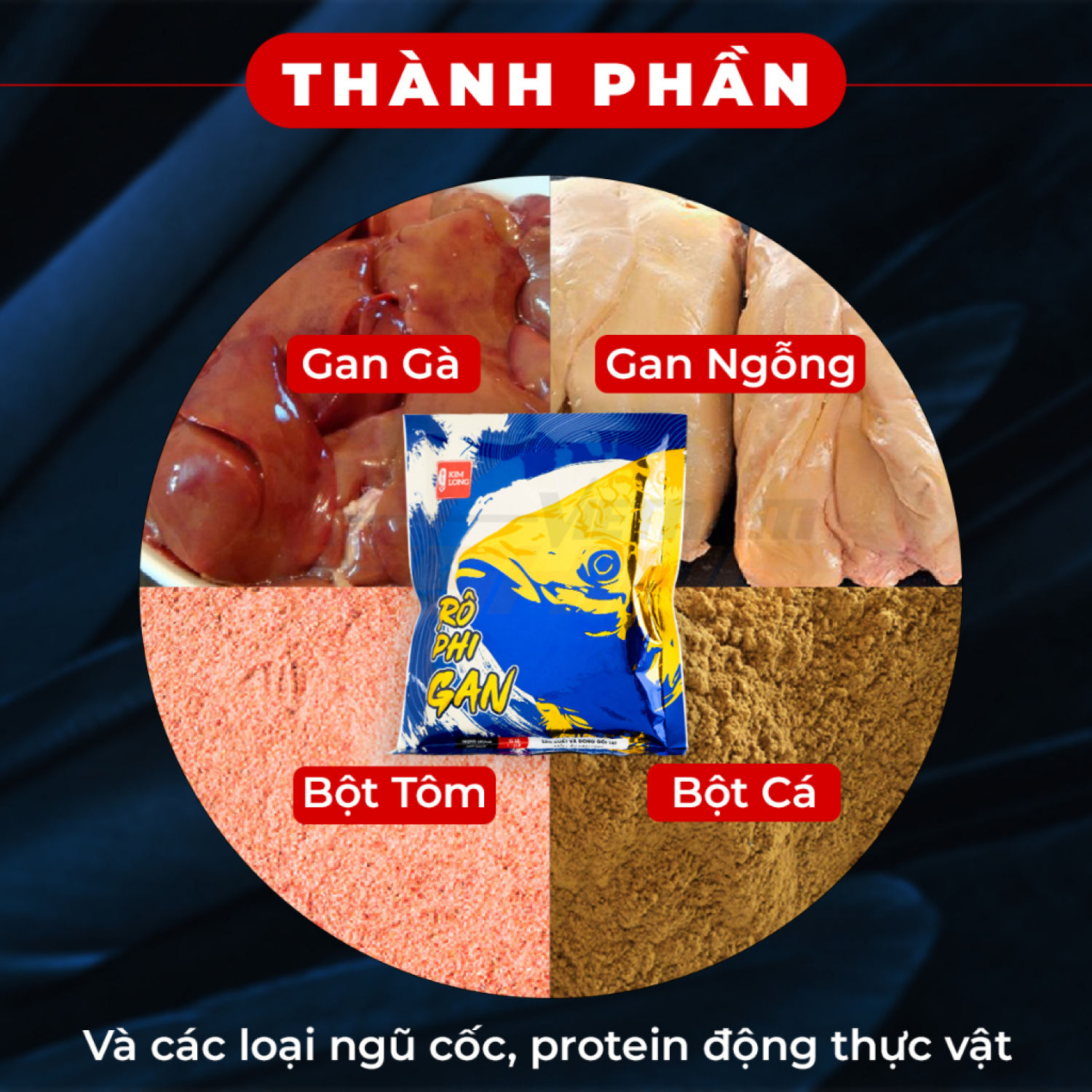 Mồi Rô Phi Gan - Tôm Kim Long 150g Câu Cá Rô Phi Siêu Nhạy