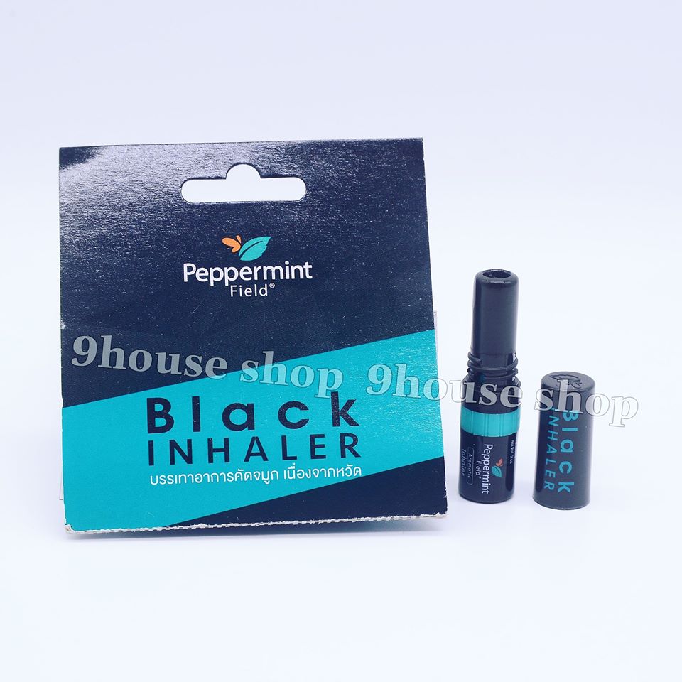 (Black) 01 Ống hít ĐEN 2 Đầu Black Inhaler Peppermint Thái Lan