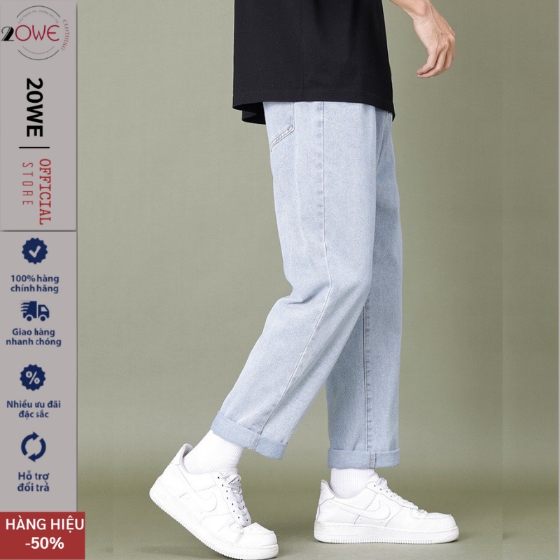 Quần jean baggy nam đen ống suông rộng dáng đứng xanh TR01 chất bò cao cấp rin trơn phom xuông unisex 20WE hàn quốc 2022