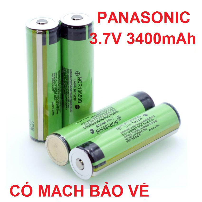Bộ 2 pin sạc 18650 panasonic 3.7v 3400mah pin CÓ MẠCH BẢO VỆ