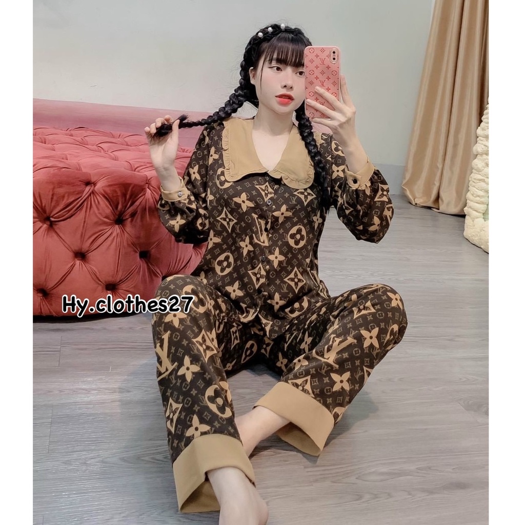 BỘ NGỦ LỤA DÀI TAY mango mềm mịn không nhăn pyjama mặc nhà