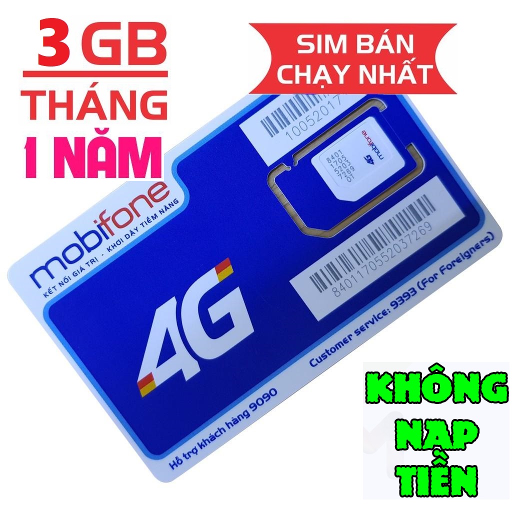 SIM 4G Mobifone MDT250A / MDT350 , MDT255 Trọn Gói 12 Tháng Không Cần Nạp Tiền Với 4Gb/tháng Có Mạng Mọi Lúc Mọi Nơi FREESHIP - CHƯA KÍCH HOẠT.