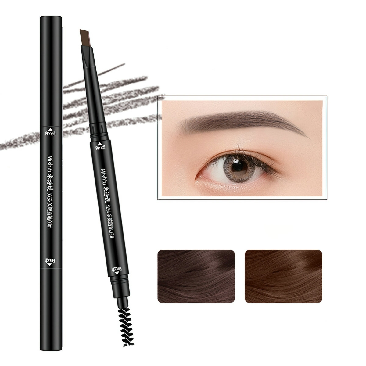 Eyebrow pencil 2 Heads for eyebrow makeup