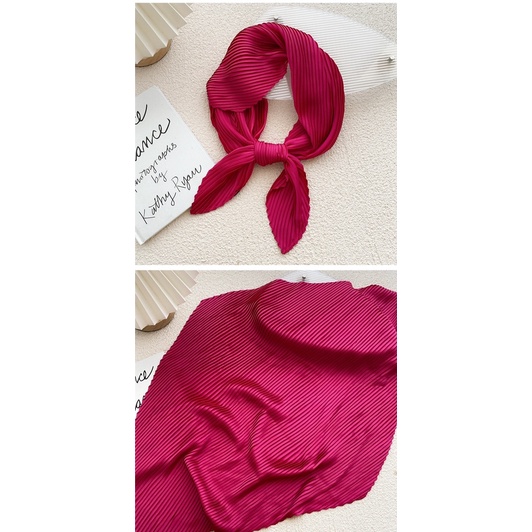 Khăn choàng cổ xếp ly thanh lịch Khăn turban lụa dập ly