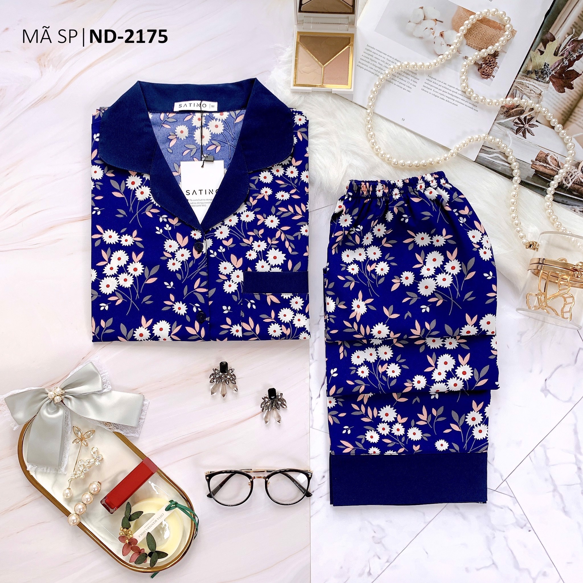 [COMBO 3 BỘ 499K] Pijama TNQD - Daisy Dark Blue