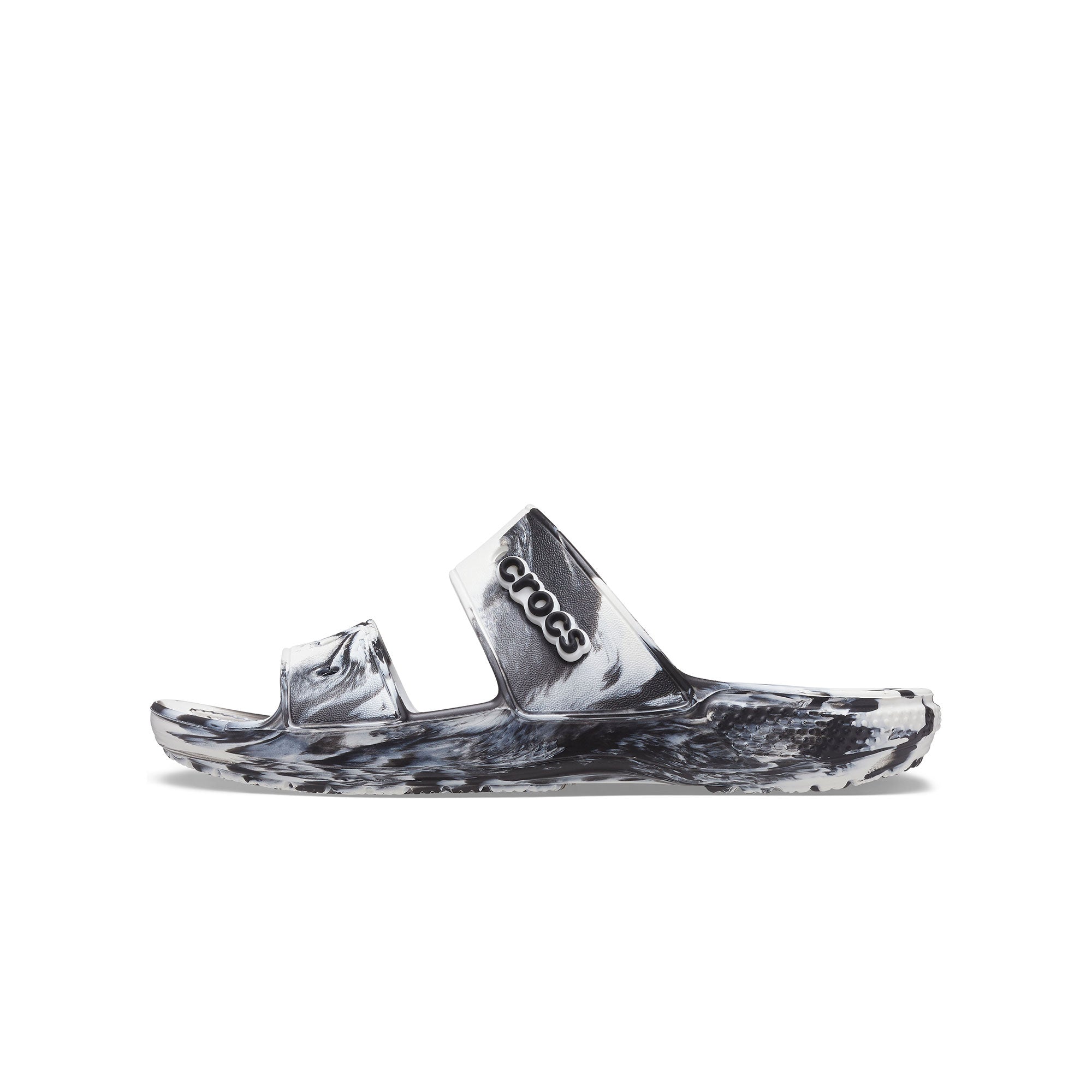 Dép Xăng Đan Unisex Crocs Marbled Classic - White/Black