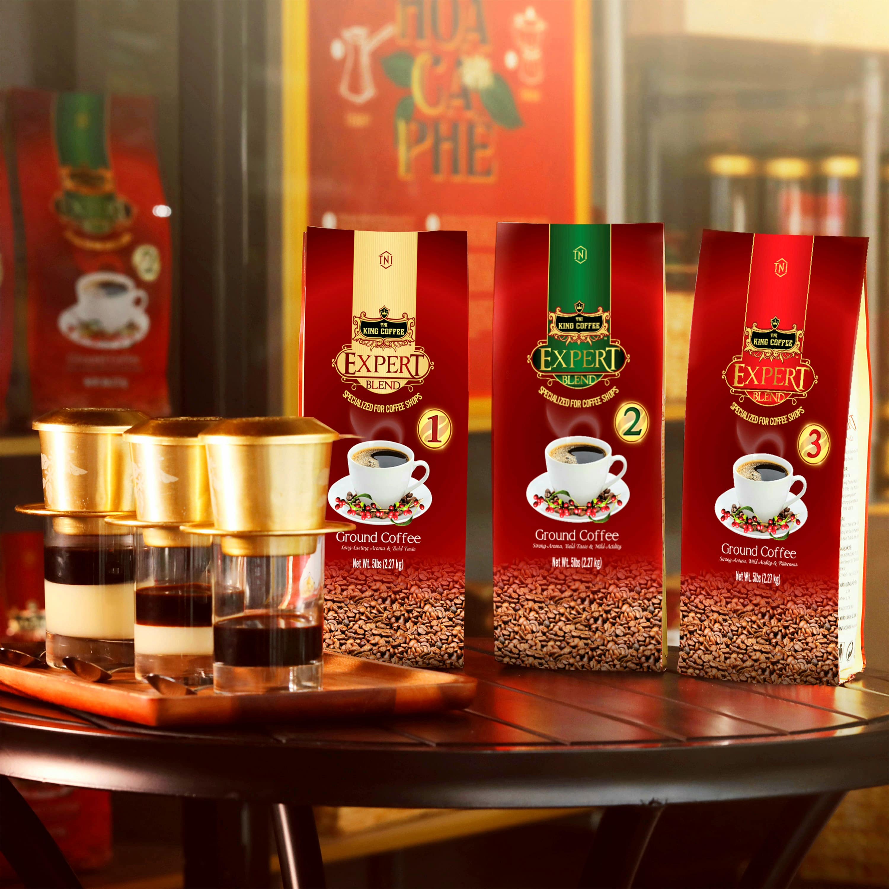 [HCM ship 2h] Cà Phê Rang Xay King Coffee Expert Blend 1 Túi 500G