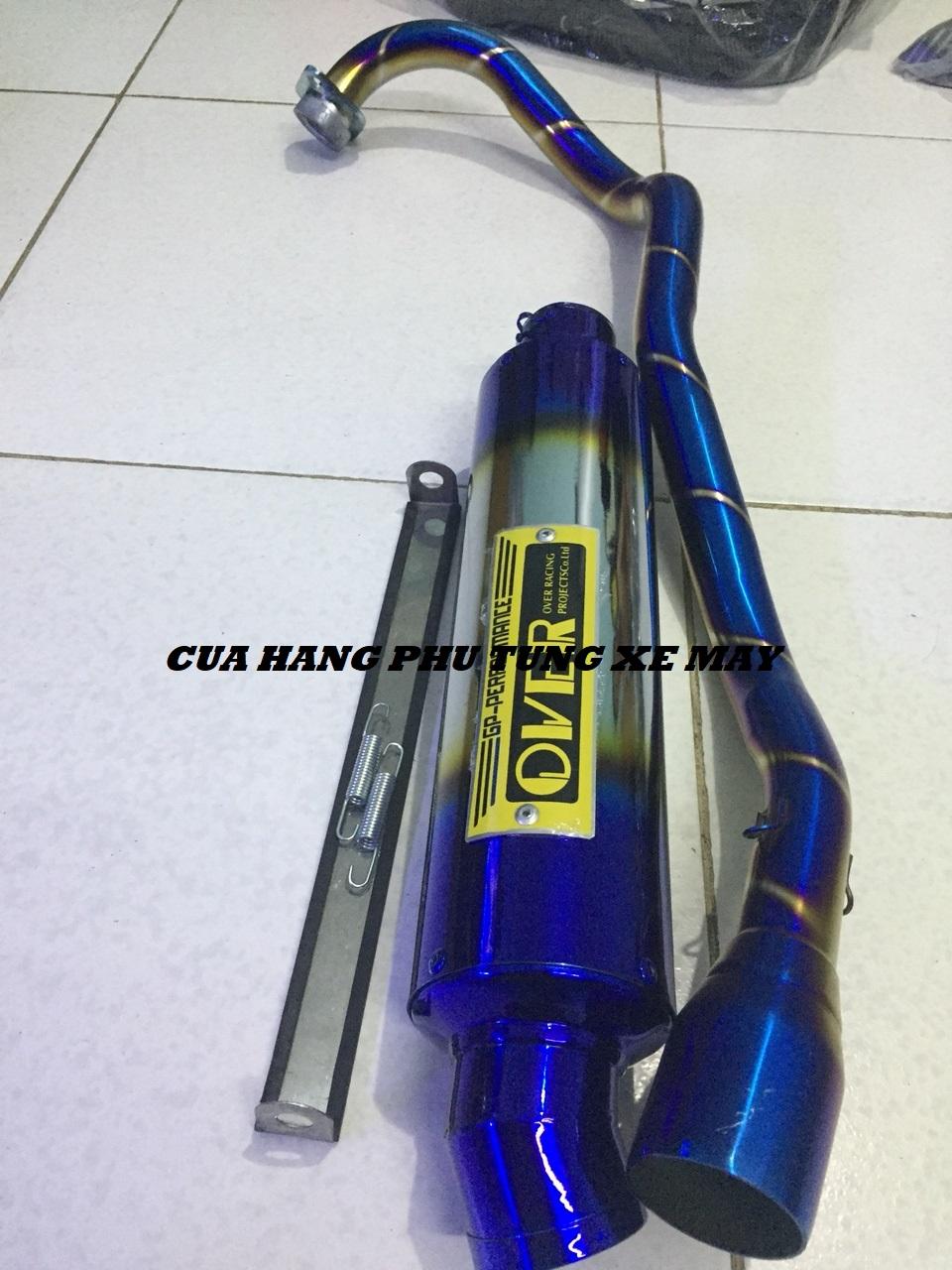Pô OVER titan kèm cổ titan gắn xe Ex135,Ex150, Winner 150, Winner X, Raider Fi, Satria