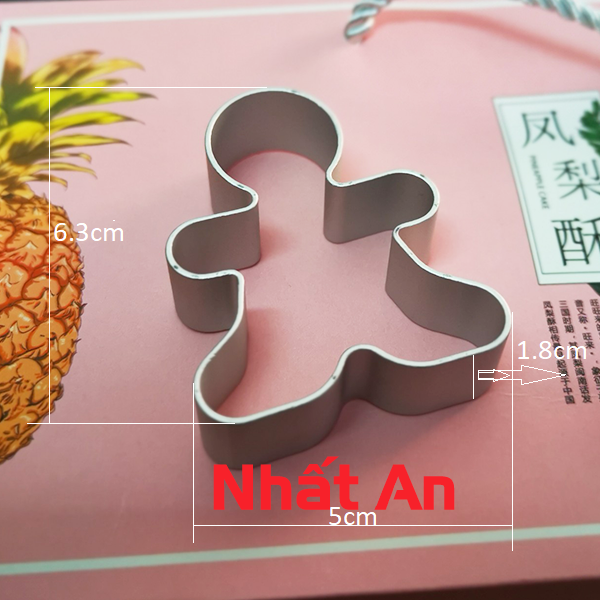 [HCM]KHUÔN NHẤN BÁNH DỨA HÌNH NGƯỜI GỪNG 2 CÁI