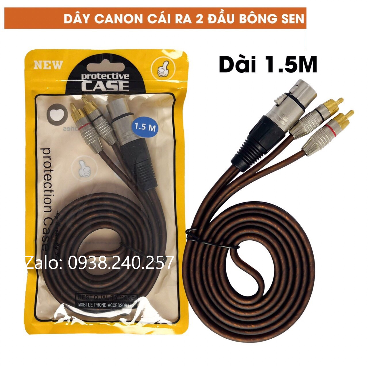 Dây canon cái ra 2 đầu AV ( dành cho từ vang ra sub điện)