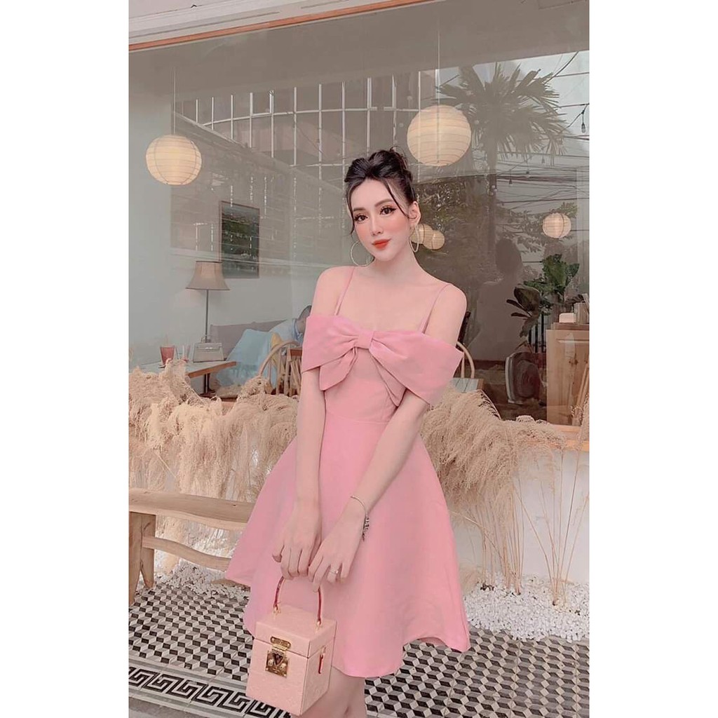 [HCM]Váy xòe hở vai siêu sang chảnh