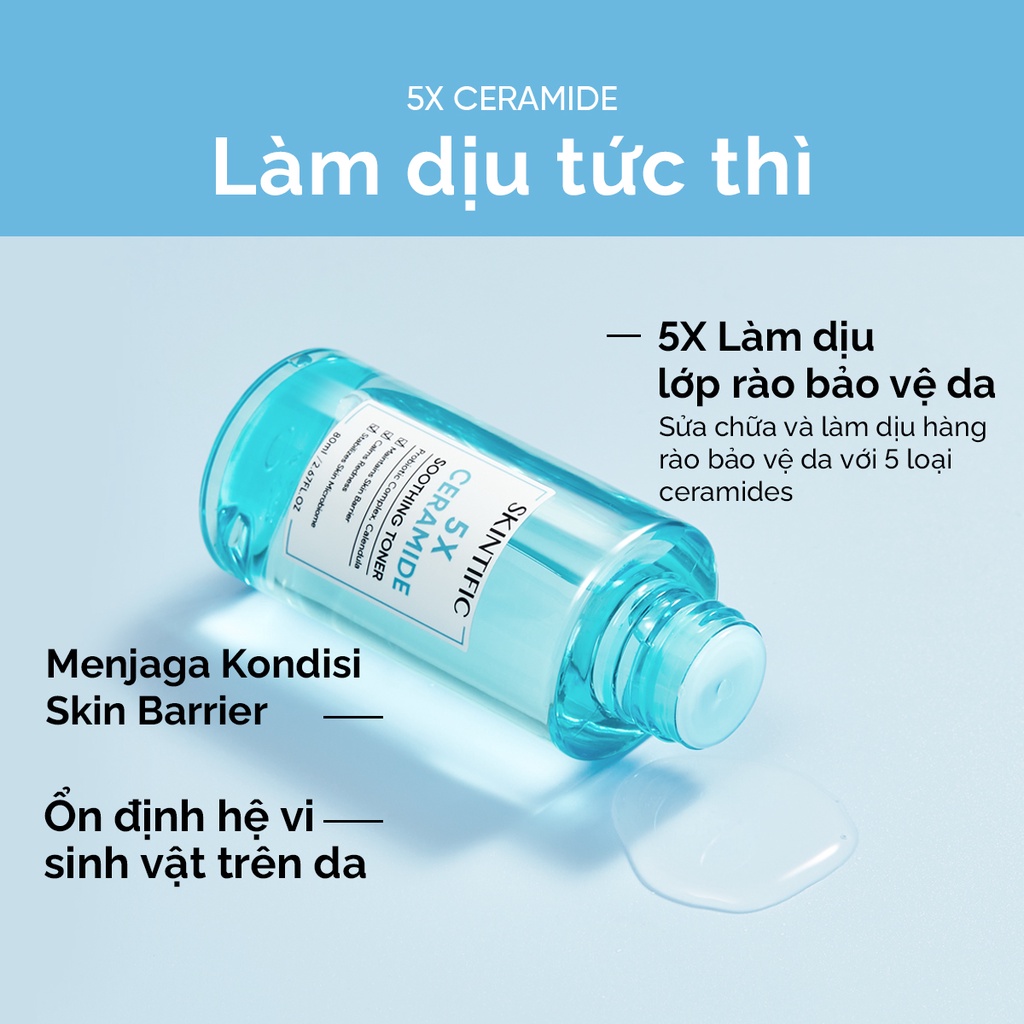 【Size Mini 20ml】 SKINTIFIC Toner làm dịu 5X Ceramide 20ml