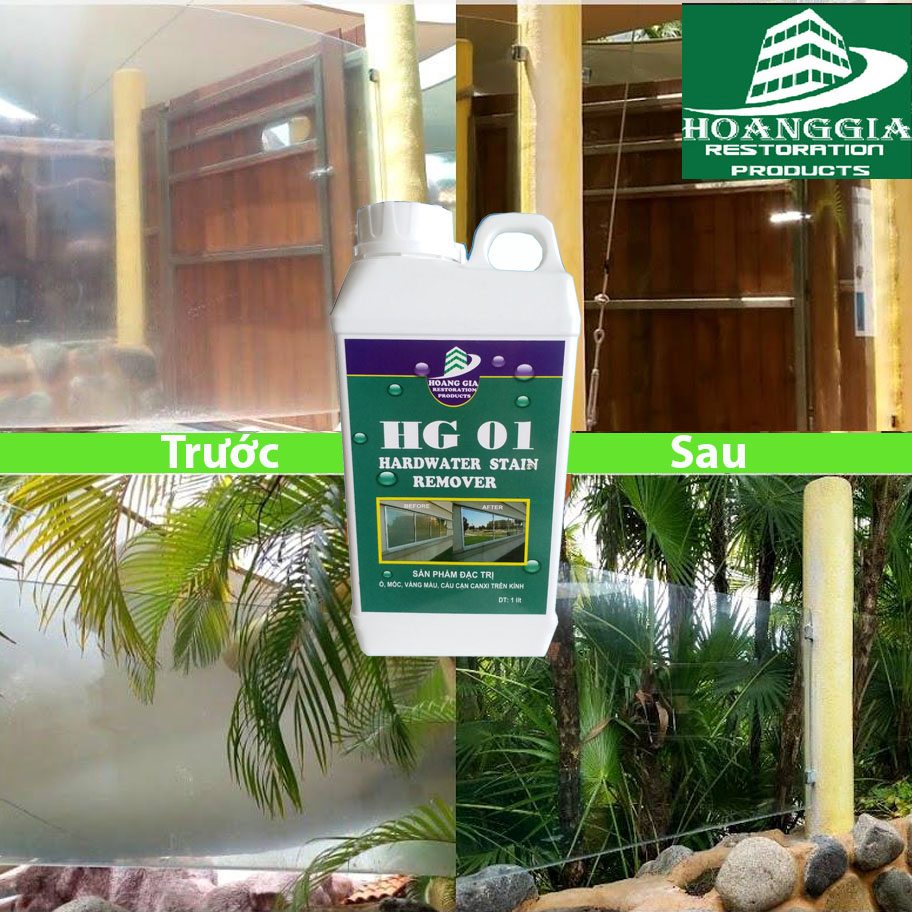 Tẩy ố cặn canxi trên kính HG 01 1000ML