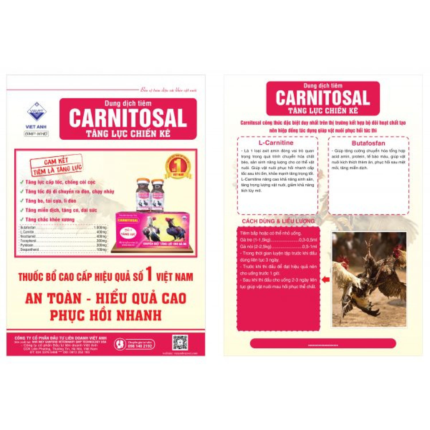 Tăng lực gà đá CARNITOSAL chai 10ml