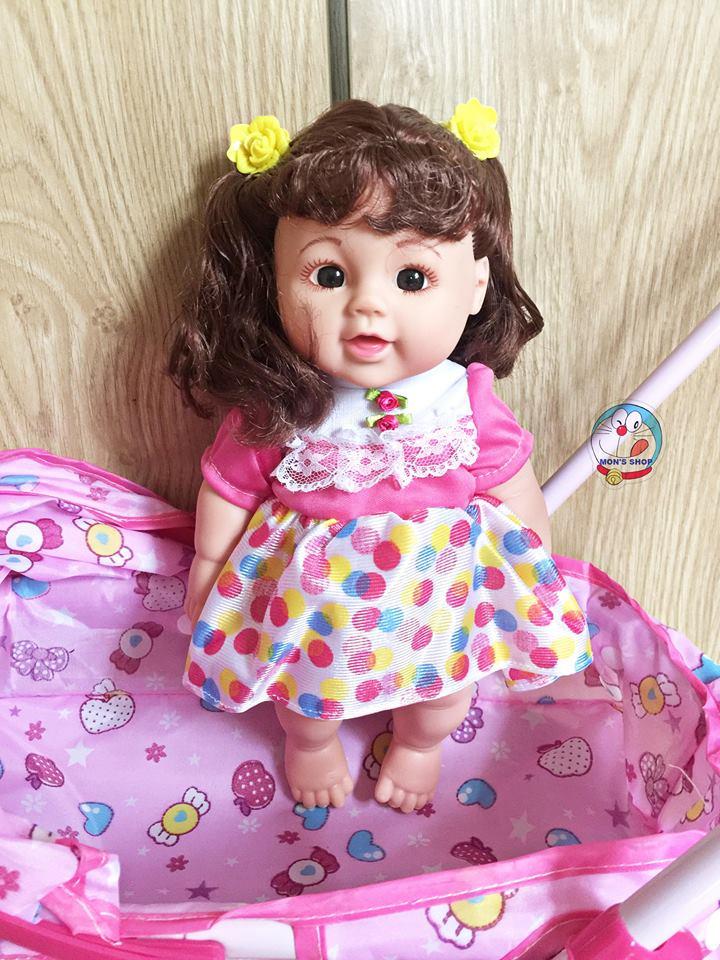 Đồ chơi xe đẩy kèm búp bê cỡ đại