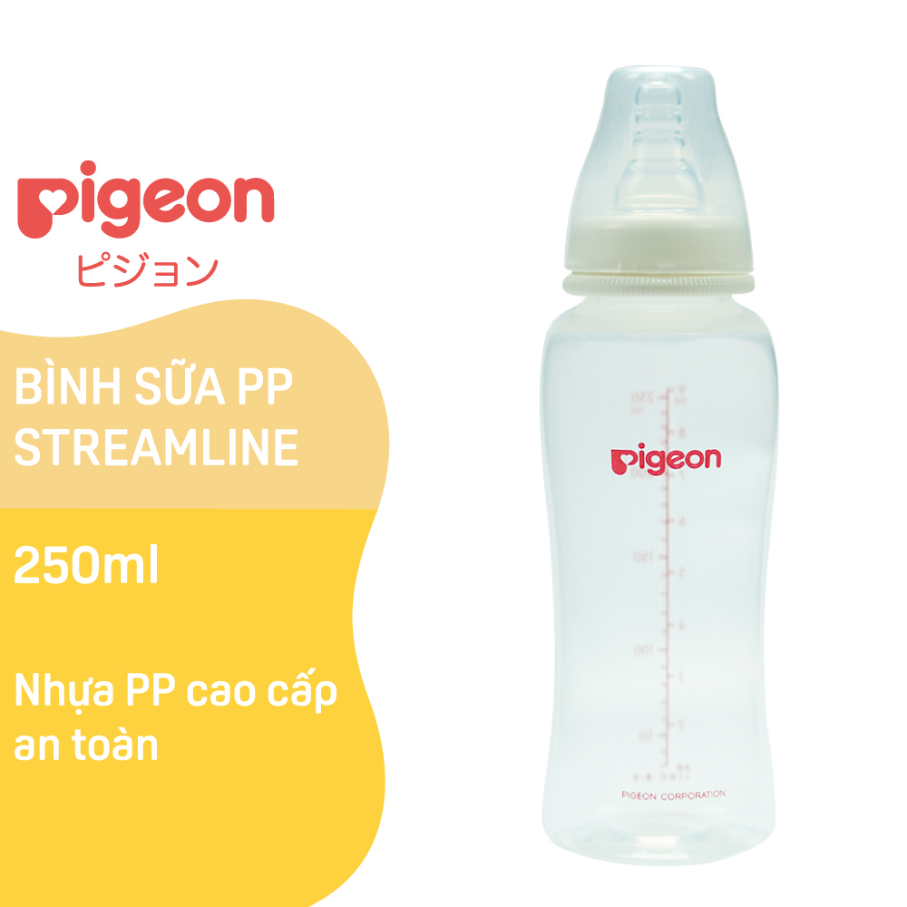 Pp Streamline Narrow Neck Milk Bottle 250ml Pigeon (m)