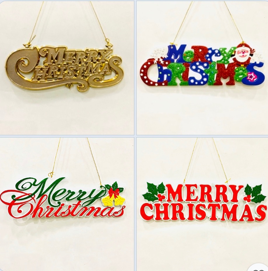 Chữ Merry Christmas trang trí cây thông noel