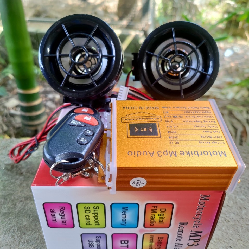 Khóa chống trộm xe máy 2in1, loa nghe nhạc Bluethooth trên xe máy loại tốt chống nước hàng cao câp