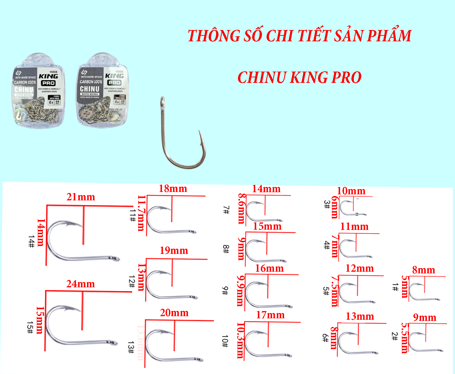 Lưỡi Câu Cá CHINU KING PRO Chính Hãng