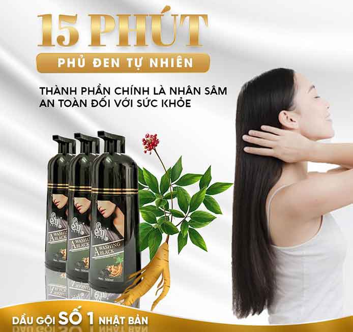 Gội đen tóc Sin nhân sâm Nhật bản