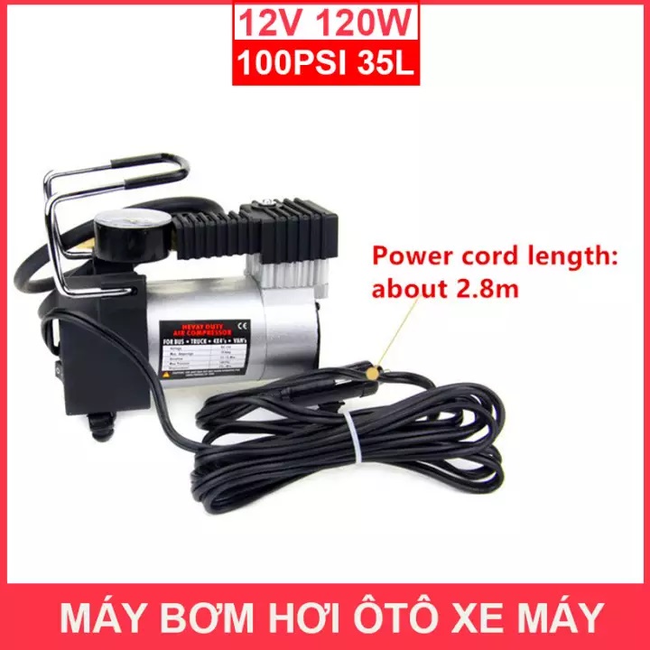 [HCM]Máy Nén Khí Bơm Hơi Nén Khí Mini 12V bơm hơi ô tô  bơm xe máy xe đạp bơm điện bơm lốp xe Trọng Lượng Nhẹ Tay Cầm Vững Chắc Chân Đế Chống Rung Di Chuyển Máy Một Cách Dễ Dàng Giá Giảm Sâu.