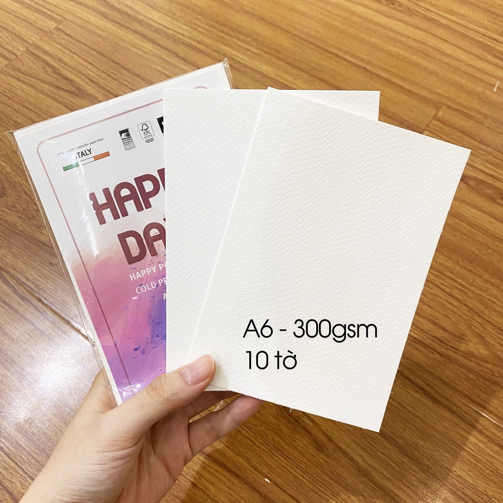 Giấy vẽ màu nước Happy Postcard 300gsm A6